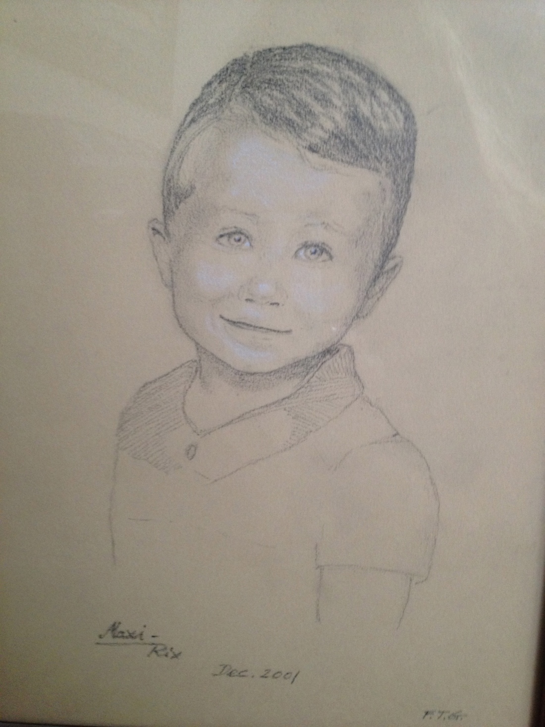 Opa's sketch of Max in 2001.